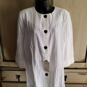 Chiha Vintage White Crinkle Cotton Blouse